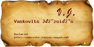 Vaskovits Józsiás névjegykártya